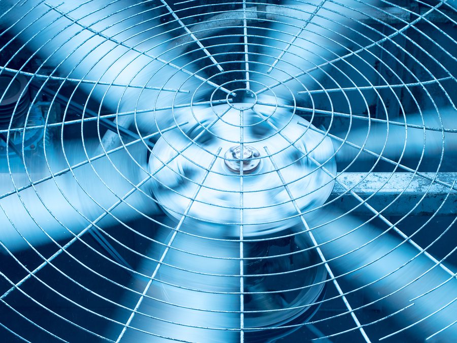 Running Air Conditioner Unit.