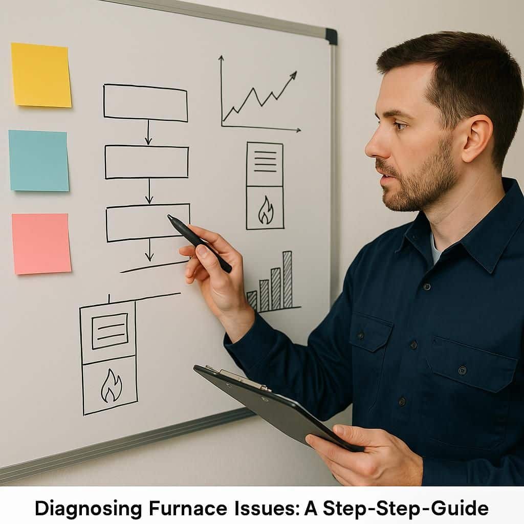 Diagnosing Furnace Issues: A Step-by-Step Guide illustrating heating furnace repair service